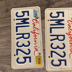 2020 Expired California license Plates 