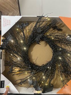 LED Lighted Halloween Wreath 20 Inch
