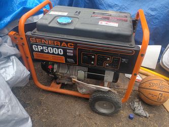 Generac GP5000 portable generator.
It has a running wattage of 5000 and a starting wattage of 6250.
It is a gasoline-powered conventional generator.