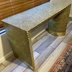 Gold Textured Console Table