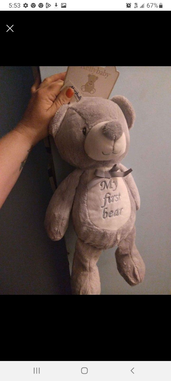 Unisex 1st Teddy Brand New With Tags! Light Grey Color