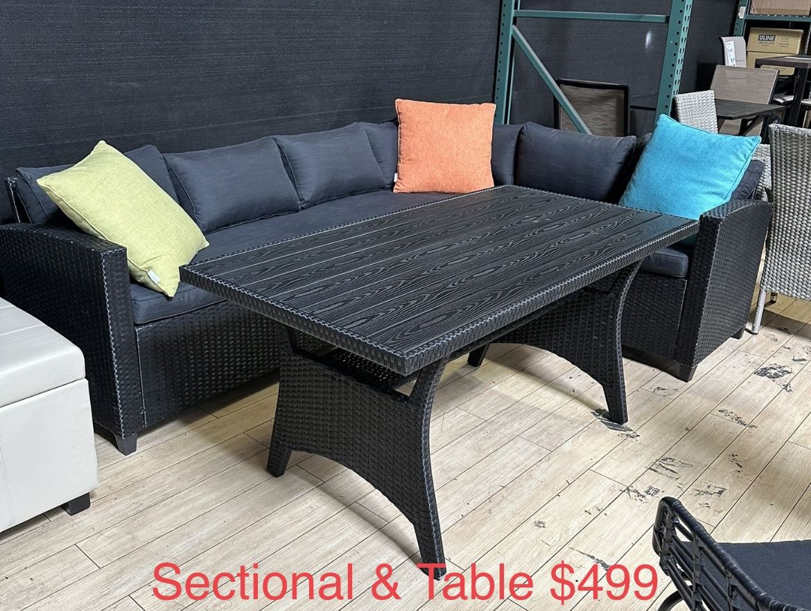 Patio Furniture Outdoor Sectional With Table