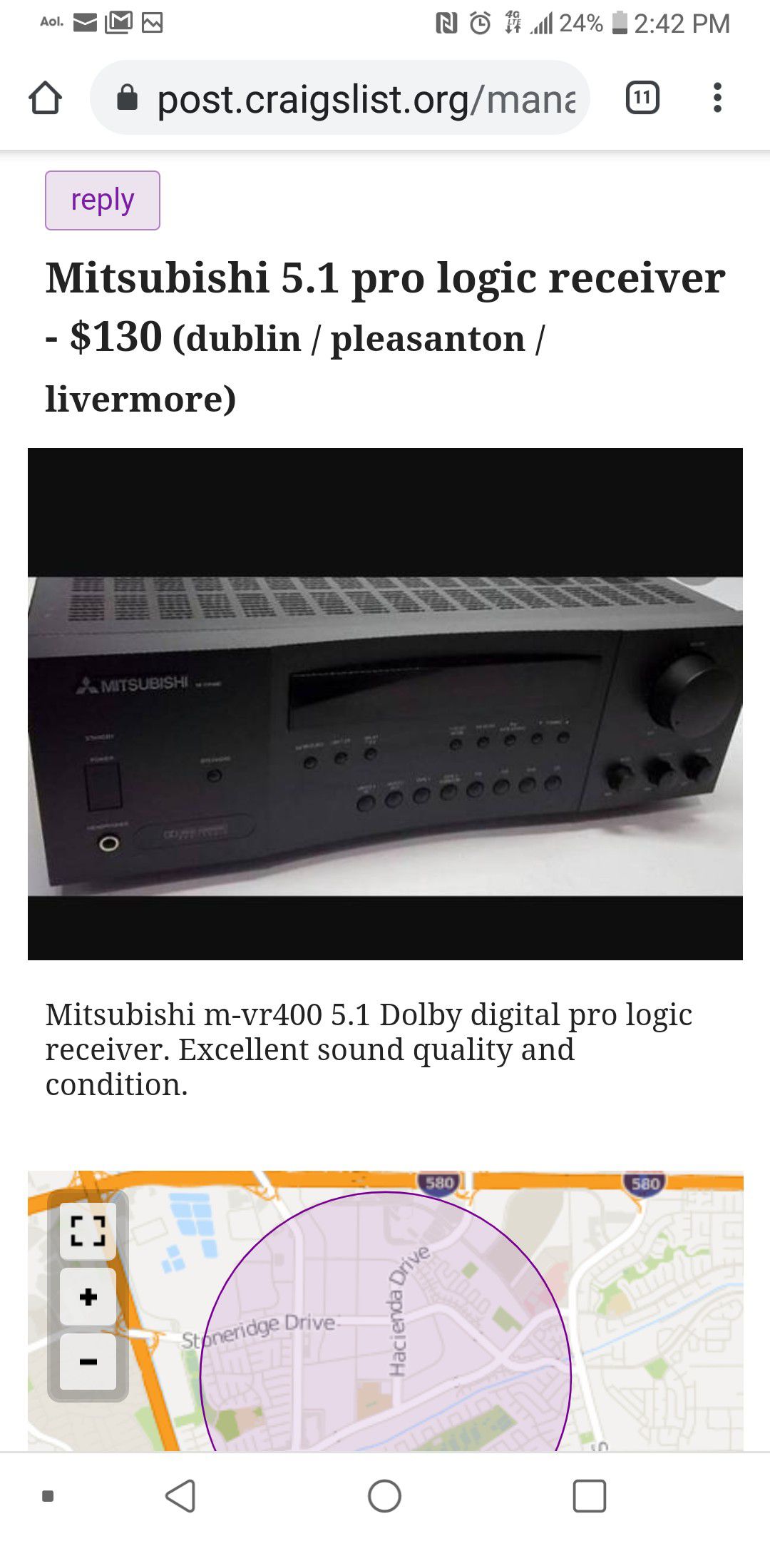 Mitsubishi stereo receiver