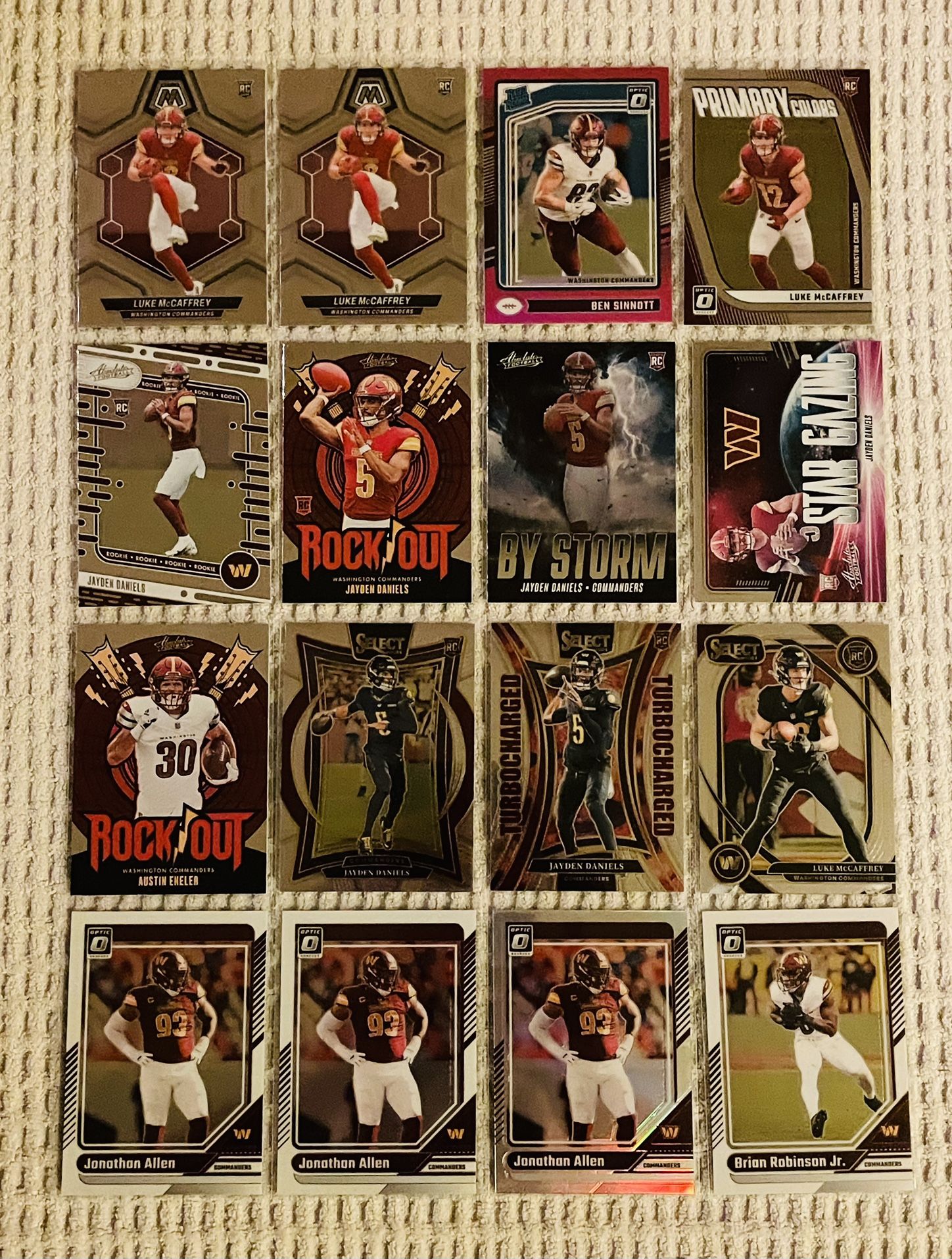 Washington Commanders 16 Card Football Lot!