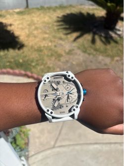 Extra large men’s Diesel watch white/gray/blue
