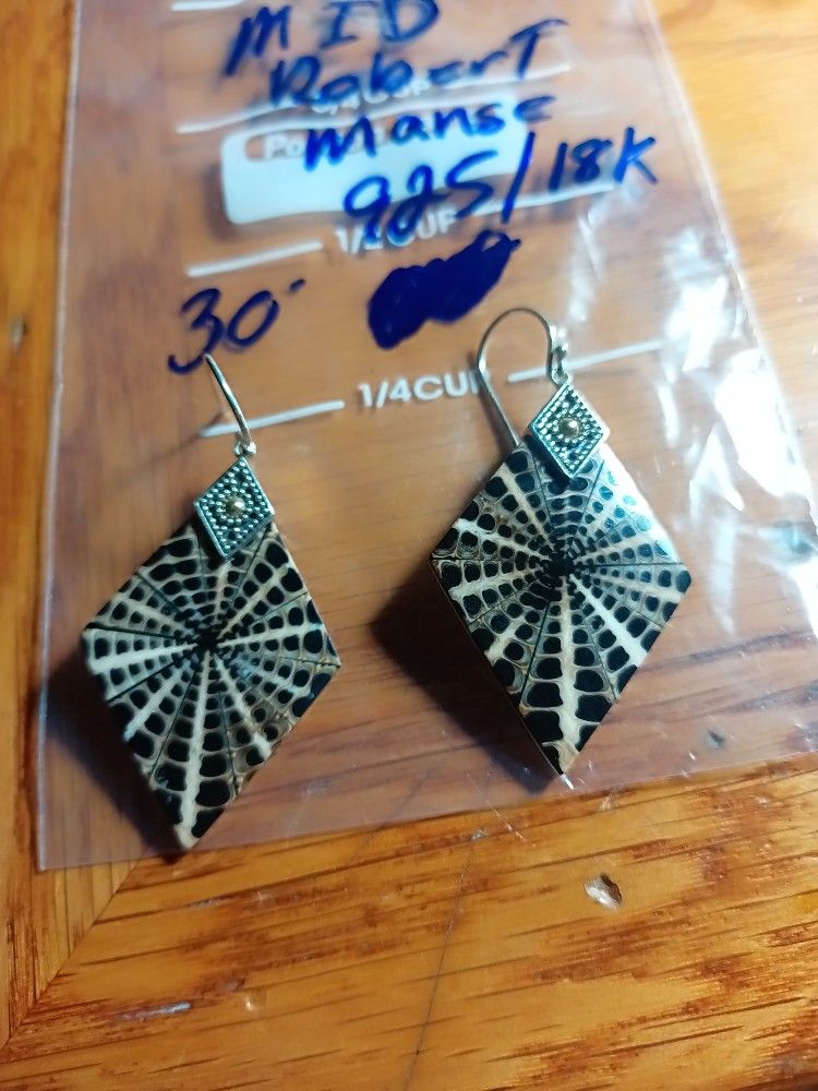 Sterling Silver/18k Gold Earrings