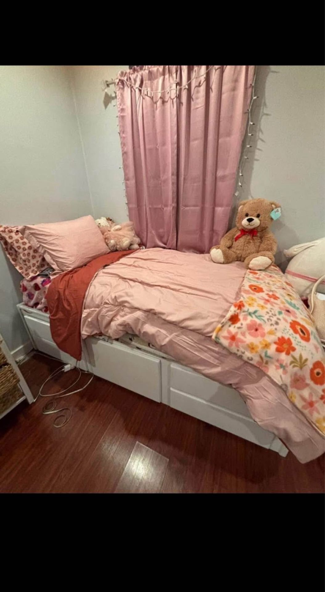Twin bed frame storage & mattress