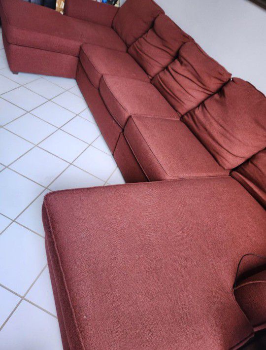 Large Red Sectional Sofa Couch