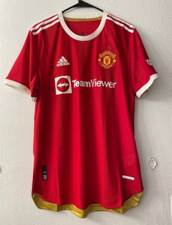 ADIDAS MANCHESTER UNITED FC 2021/2022 RED AUTHENTIC HOME JERSEY MEN’S SIZE LARGE 