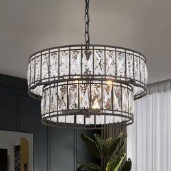 Modern tiered Crystal chandelier