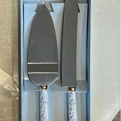 NEW - CHERRY BLOSSOM floral wedding stainless steel knife and cake server set