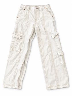 Kids Girls Youth Cargo Pants White Size 9 /10