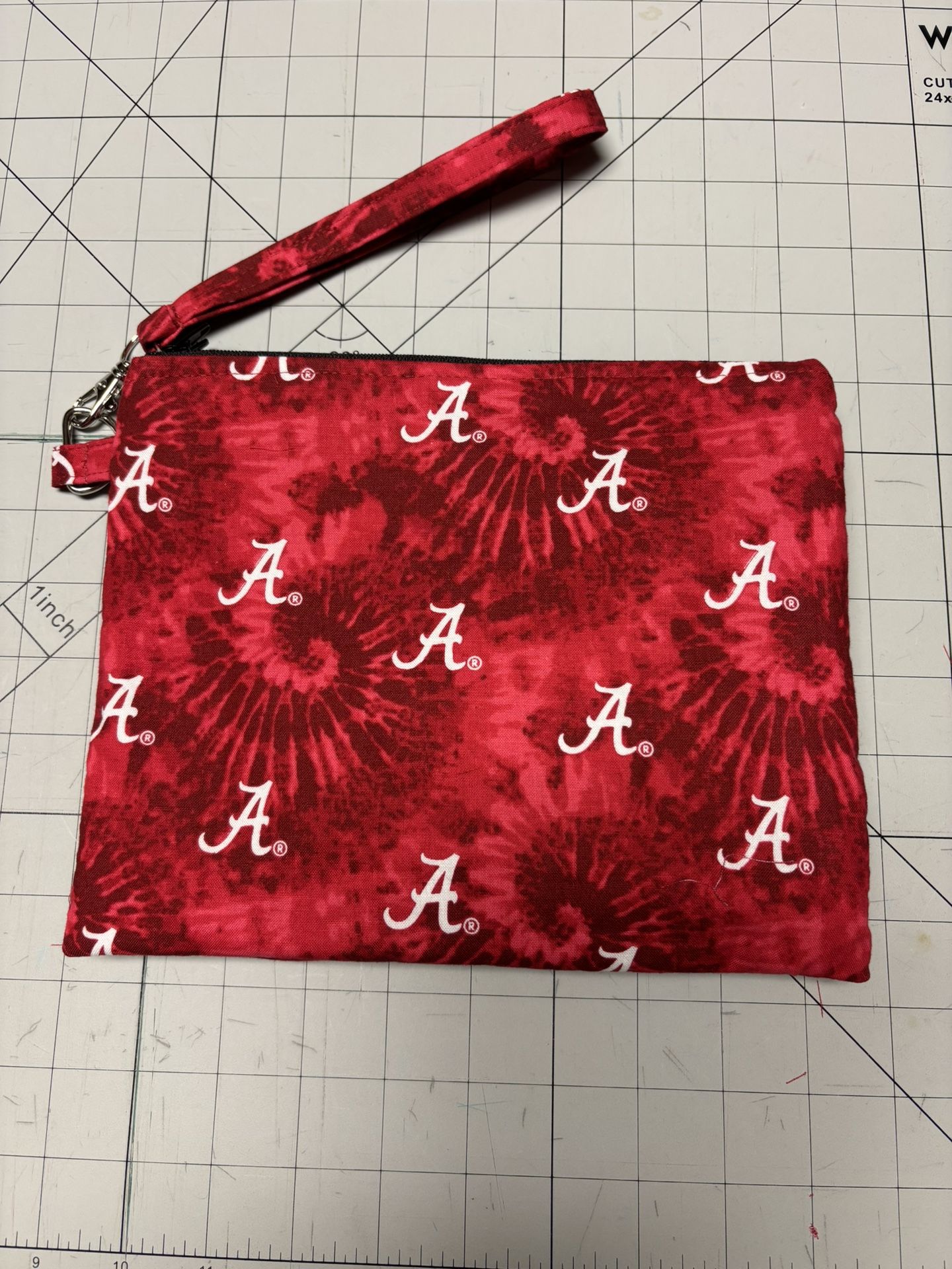 Double Zippered Pouch With Wristlet - 9” X 7” - Fully Lined