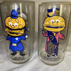 McDonalds Glasses Vintage Mayor McCheese & Officer Big Mac