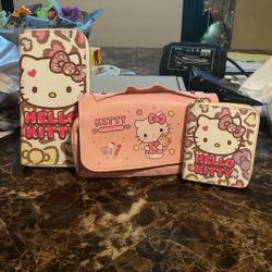 Brand New Three-Piece Hello Kitty Wallet And Bag Set