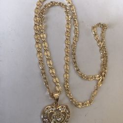 Rose in Heart Gold Plated 