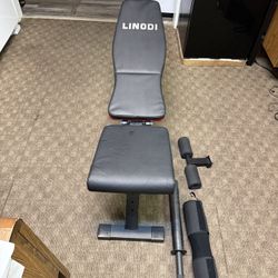 Never Used bench And Bar + 2 30lb Dumbbells  