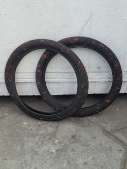 NEW Subrosa Sawtooth Bmx Tires 20" Red Splatter