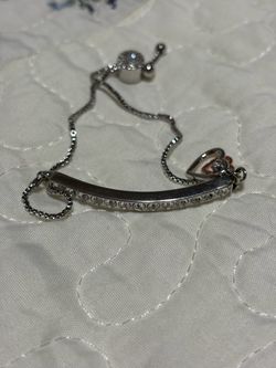 Silver Bar Bracelet with Adjustable Chain