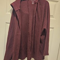 American Eagle Small Magenta Hoodes Cardigan