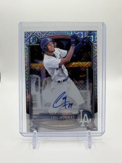 2025 Bowman Chrome Emil Morales Prospect Mojo Refractor Auto LA Dodgers