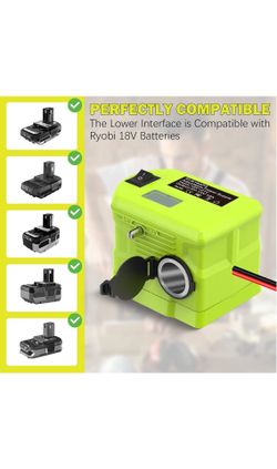Step Down Adapter for Ryobi Battery, 18V to 12V Converter Voltage Regulator from 18V to 5V-13V Adjustment DIY Power Supply, with 16 AWG Wire, Connecti
