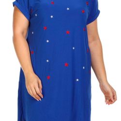 4th Of July Women's Plus Americana Star Print Dress