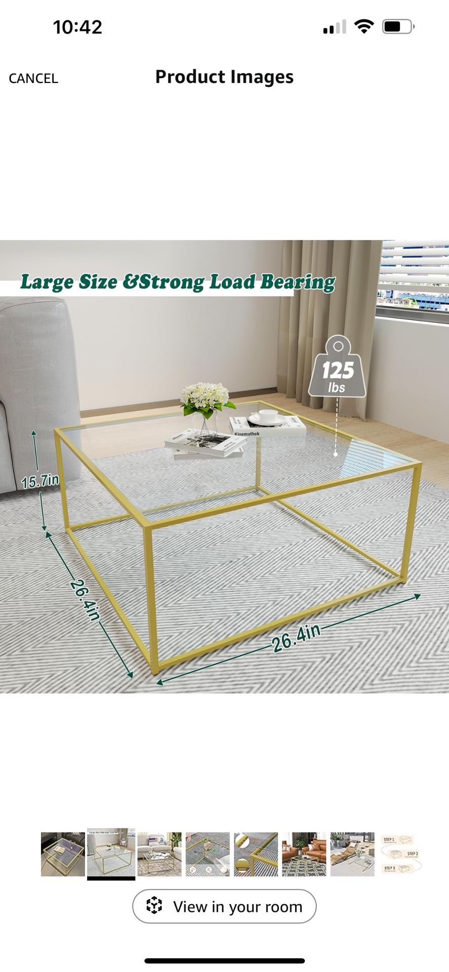 Gold Coffee Table