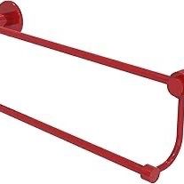 Allied Brass 9072G/18-FER Mercury Collection 18 Inch Double Towel Bar with Grooved Accents, Fire Engine Red