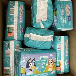 Pampers Easy Ups Bluey Training Pants Toddler Boys Size 4T/5T 18 Count (7 Pack)