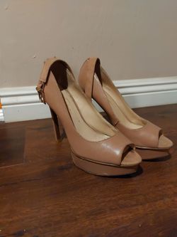 beige open toe stilettos size 8