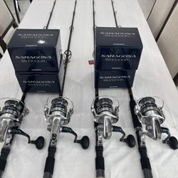 New Shimano Saragosa SW10000PG on New Star Ariel 7’0” 15-30lb Rods 
