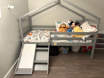 Twin Bed Frame with Slide ( Mattress NOT Included)