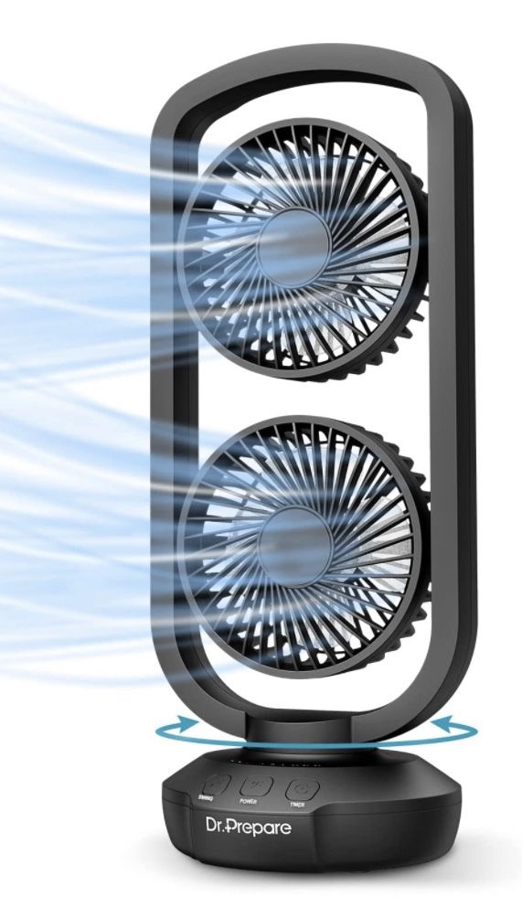 Dr. Prepare 15" Dual Oscilatting Tower Fan
