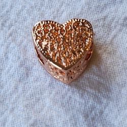 NEW Rose Gold Heart Charm.  Please see all pictures as part of the description.  Bundle to save on shipping costs!  Please check out my other charms, 