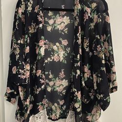 Floral Boho Open Cardigan 