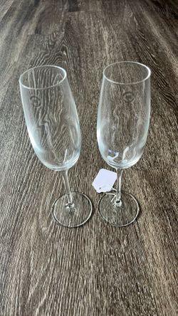 A pair of Tiffany, Crystal wine glasses