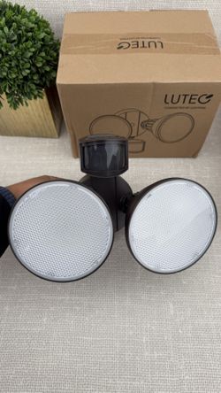 LUTEC 3200 Lumen 32W LED Motion Activated Integrated Dual-Head Flood Light Outdoor, Motion Sensor Light Outdoor