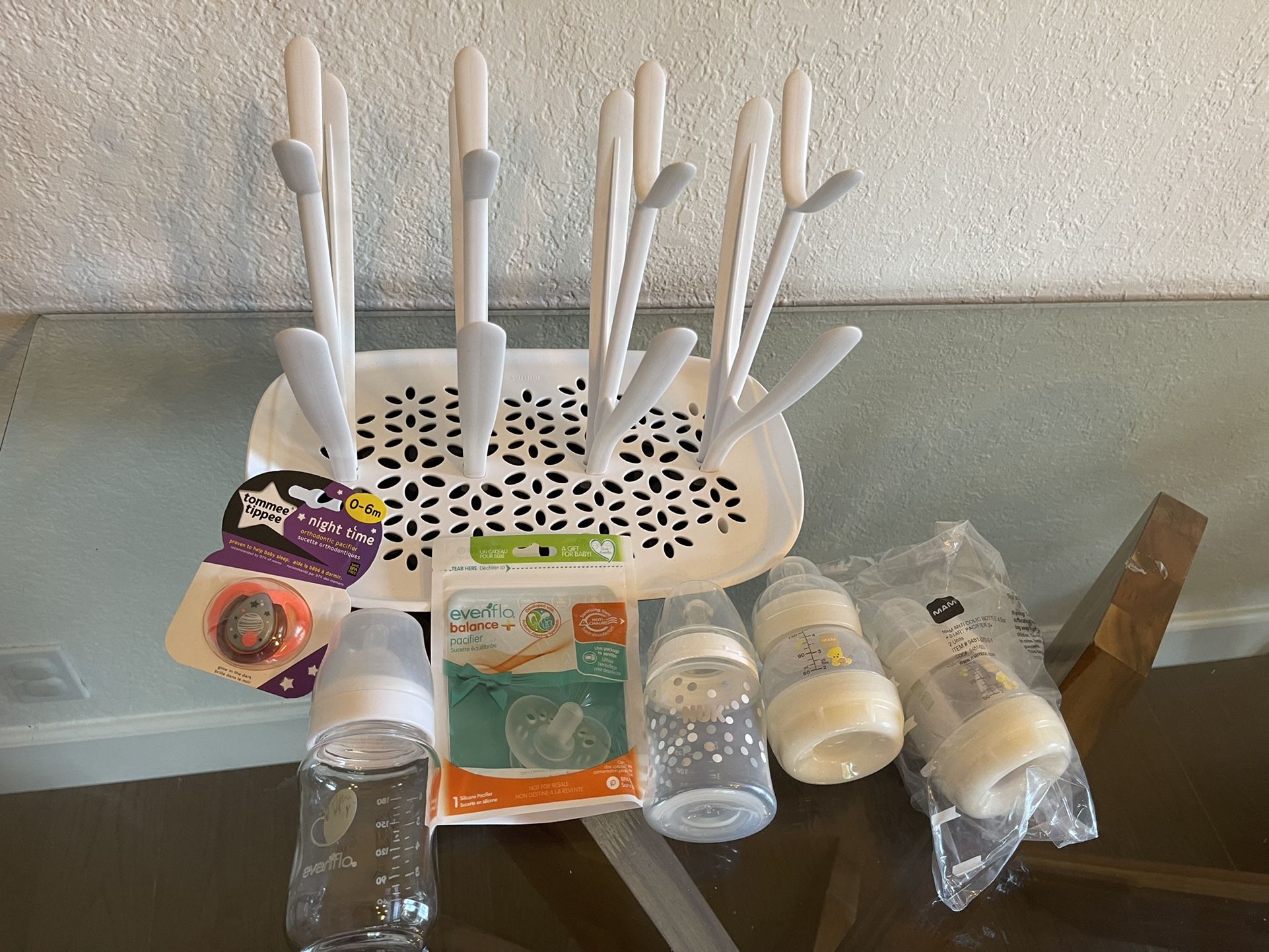 Assorted Baby Feeding (bottles, pacifier, Stand)