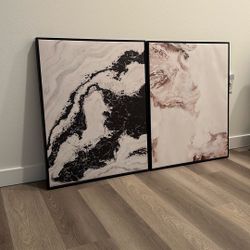 Framed Marble Canvas Painting