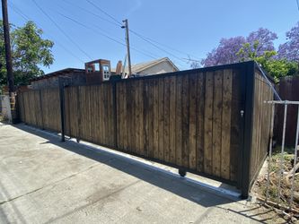 Iron fences and wood