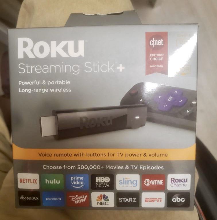 Roku 4K Ultra HD HDR Media Streaming Stick+ with Voice Remote - 3810R