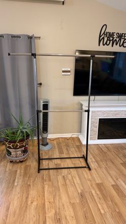 Adjustable Double Rod Clothing Garment Rack