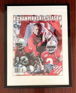 Framed Vintage Ohio State Buckeyes Lindy’s Magazine – Jim Tressel Fiesta Bowl National Championship
