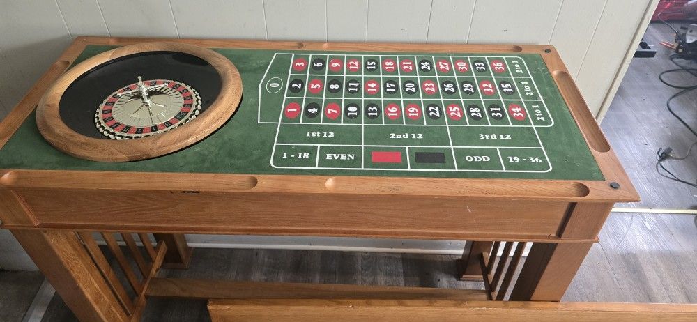 Roulette Blackjack Poker And Craps Table