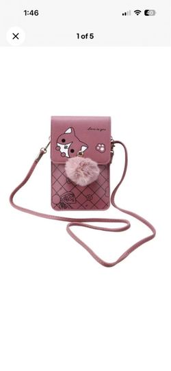 Cute Anime Crossbody Bag Purse Clutch With Pom Decorate