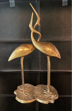 Vintage mid-century brass bird sculpture