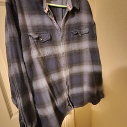 Mens Two Tone Blue Long Sleeve Button Down Shirt