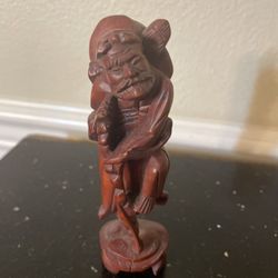 Chinese Rose Wood Hand Carved Figurine 5”
