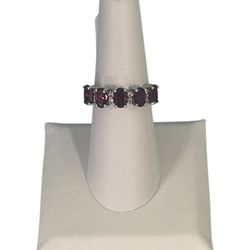 10kt White Gold Diamond & Pink Tourmaline Stone Ring